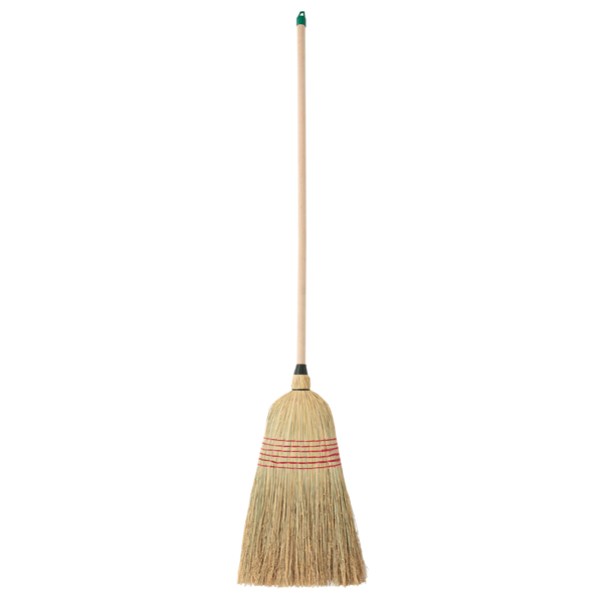 Balai à Main En Paille De Riz - Manche En Bois, Crochet De Suspension - Pour Intérieur Et Extérieur