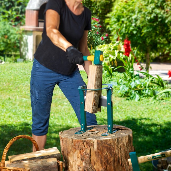 Leborgne Fendeur de bûches, Fente de bois sans effort et sans risque, Pour  bûches de 30-40 cm de diamètre, Longueur: 98 cm, Acier : : Jardin