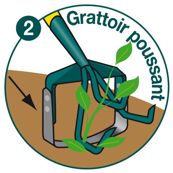 Griffe 3 dents + grattoir oscillant naturOvert 3