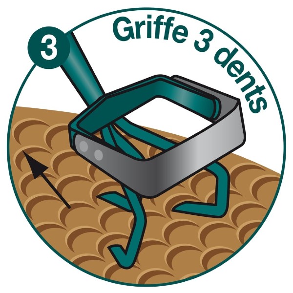 Griffe 3 dents + grattoir oscillant naturOvert 4