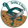 Griffe 3 dents + grattoir oscillant naturOvert